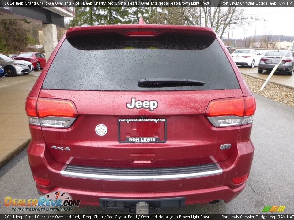2014 Jeep Grand Cherokee Overland 4x4 Deep Cherry Red Crystal Pearl / Overland Nepal Jeep Brown Light Frost Photo #8