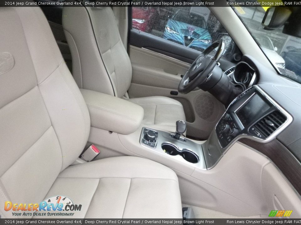 2014 Jeep Grand Cherokee Overland 4x4 Deep Cherry Red Crystal Pearl / Overland Nepal Jeep Brown Light Frost Photo #11