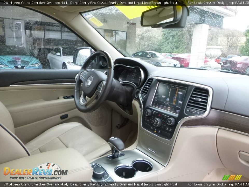 2014 Jeep Grand Cherokee Overland 4x4 Deep Cherry Red Crystal Pearl / Overland Nepal Jeep Brown Light Frost Photo #12