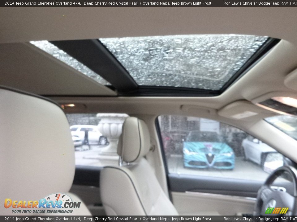 2014 Jeep Grand Cherokee Overland 4x4 Deep Cherry Red Crystal Pearl / Overland Nepal Jeep Brown Light Frost Photo #13