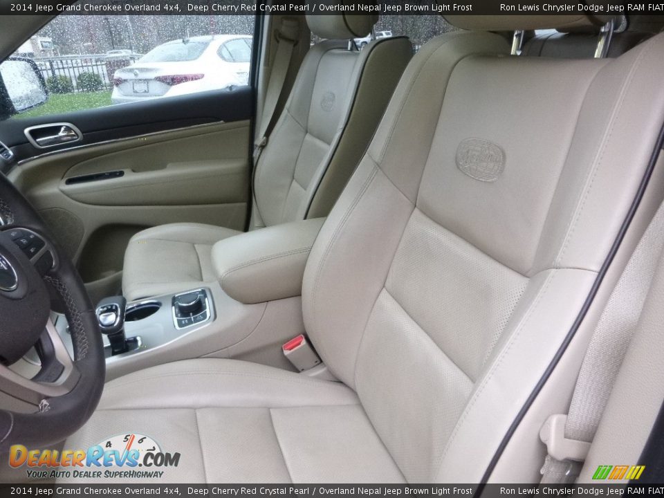 2014 Jeep Grand Cherokee Overland 4x4 Deep Cherry Red Crystal Pearl / Overland Nepal Jeep Brown Light Frost Photo #14