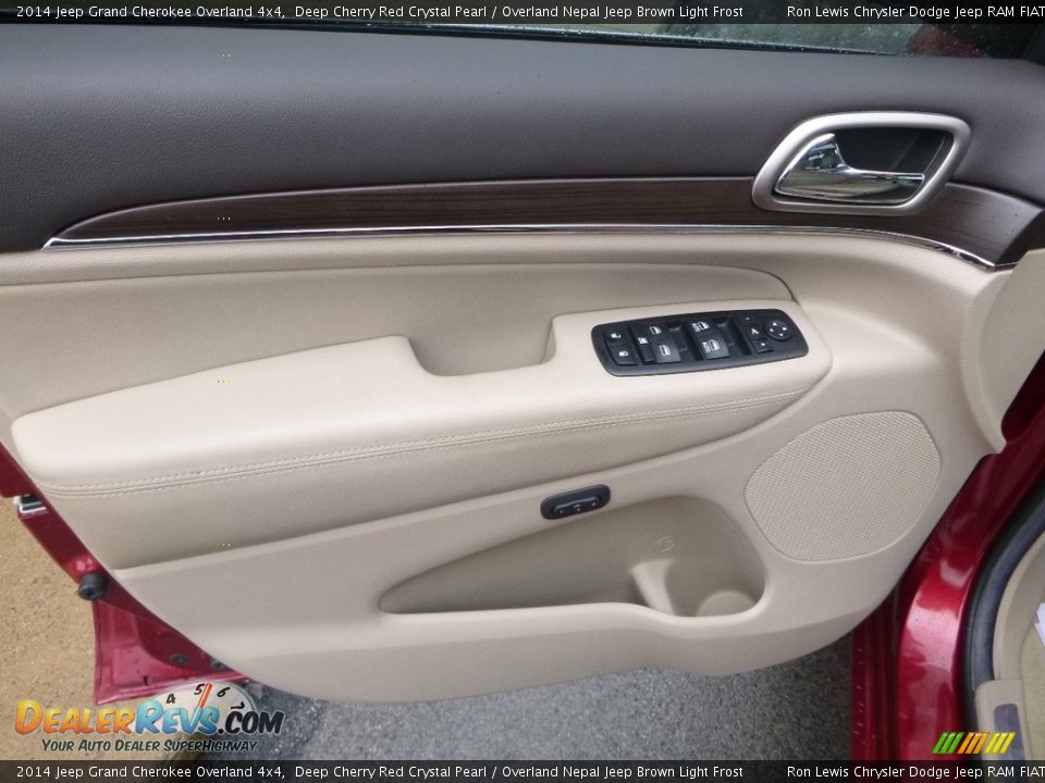 2014 Jeep Grand Cherokee Overland 4x4 Deep Cherry Red Crystal Pearl / Overland Nepal Jeep Brown Light Frost Photo #15