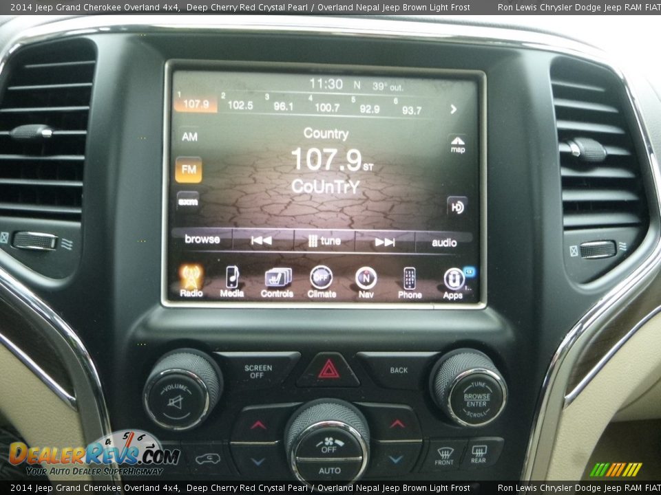 2014 Jeep Grand Cherokee Overland 4x4 Deep Cherry Red Crystal Pearl / Overland Nepal Jeep Brown Light Frost Photo #18