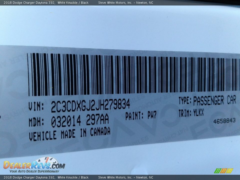 2018 Dodge Charger Daytona 392 White Knuckle / Black Photo #34