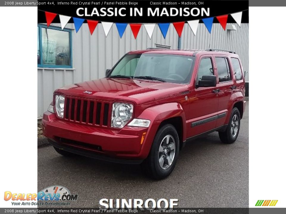 2008 Jeep Liberty Sport 4x4 Inferno Red Crystal Pearl / Pastel Pebble Beige Photo #1