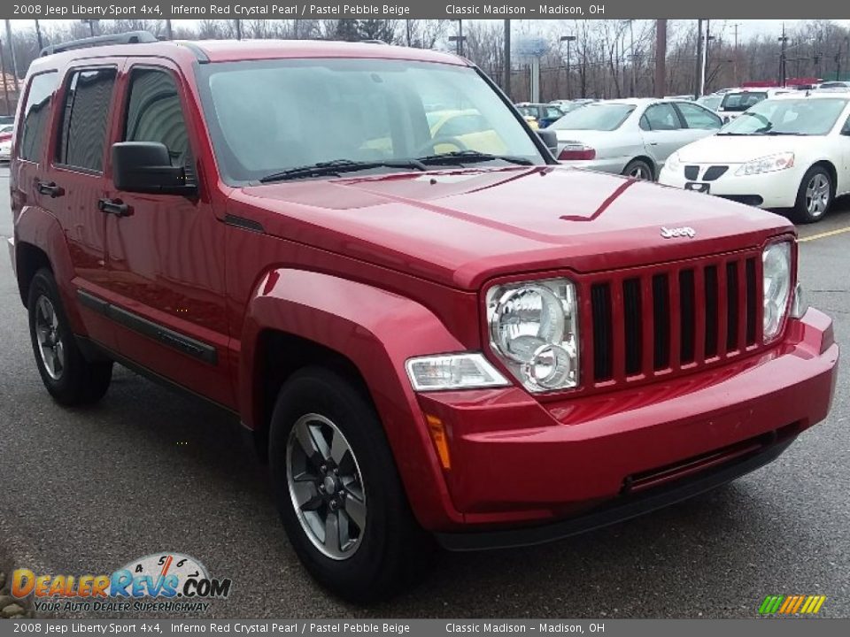 2008 Jeep Liberty Sport 4x4 Inferno Red Crystal Pearl / Pastel Pebble Beige Photo #3
