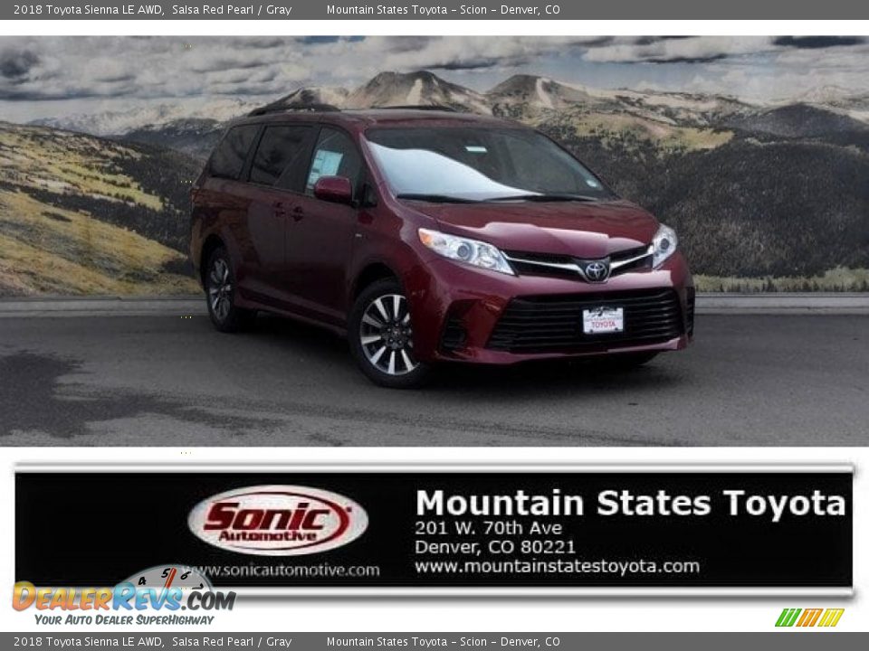 2018 Toyota Sienna LE AWD Salsa Red Pearl / Gray Photo #1