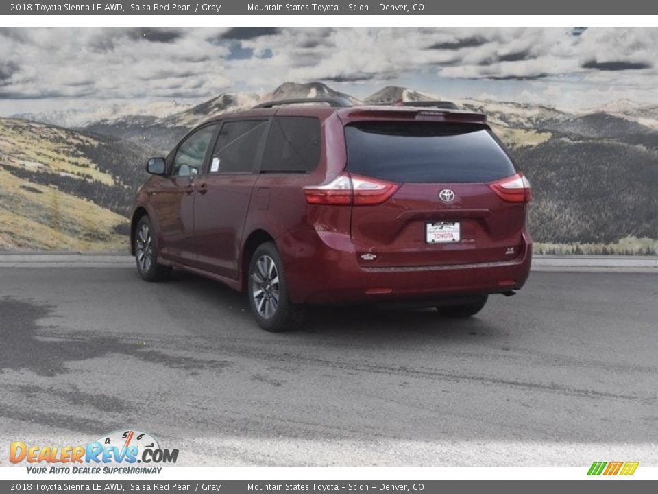 2018 Toyota Sienna LE AWD Salsa Red Pearl / Gray Photo #3