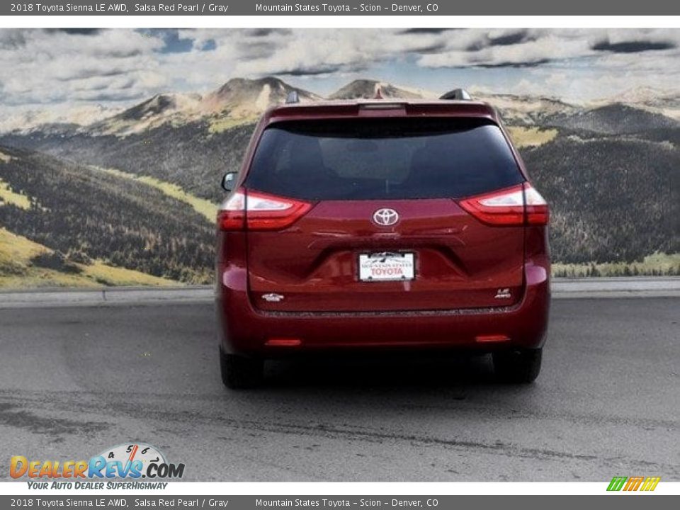 2018 Toyota Sienna LE AWD Salsa Red Pearl / Gray Photo #4