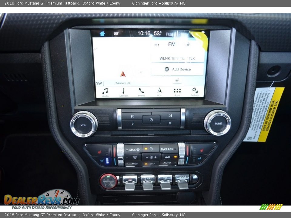 2018 Ford Mustang GT Premium Fastback Oxford White / Ebony Photo #9