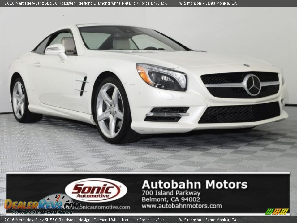 2016 Mercedes-Benz SL 550 Roadster designo Diamond White Metallic / Porcelain/Black Photo #1