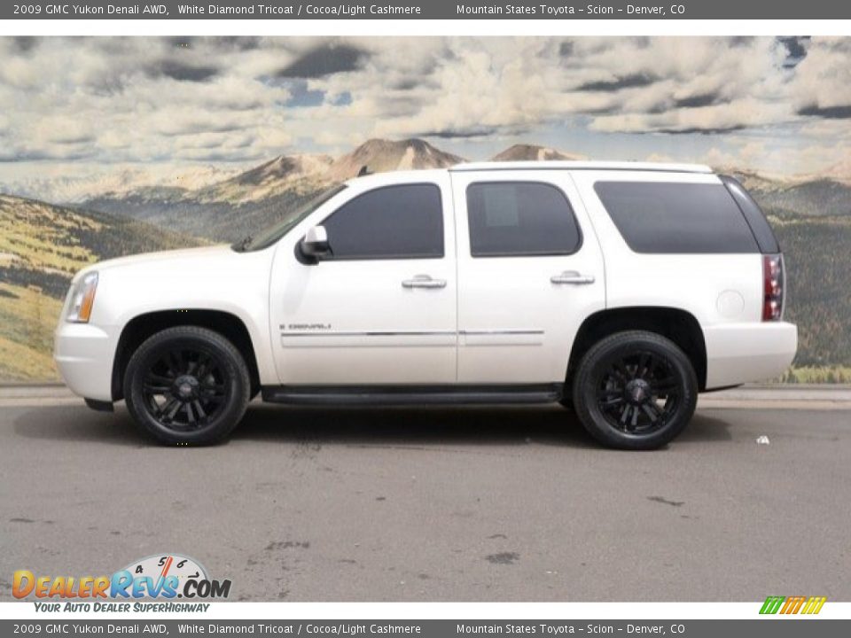 2009 GMC Yukon Denali AWD White Diamond Tricoat / Cocoa/Light Cashmere Photo #6