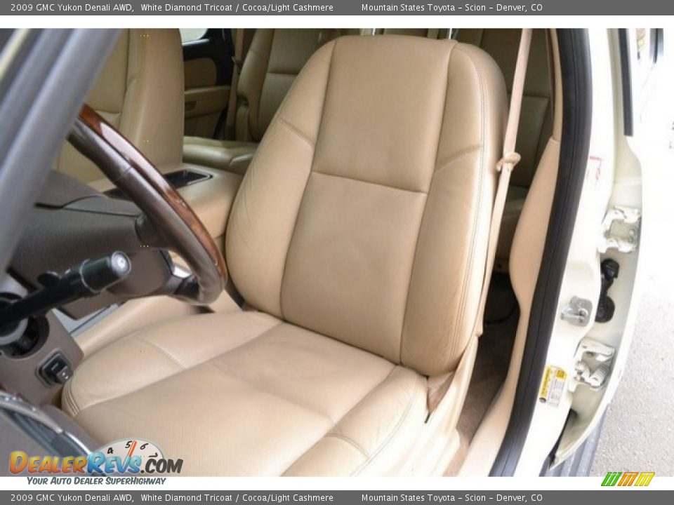 2009 GMC Yukon Denali AWD White Diamond Tricoat / Cocoa/Light Cashmere Photo #12