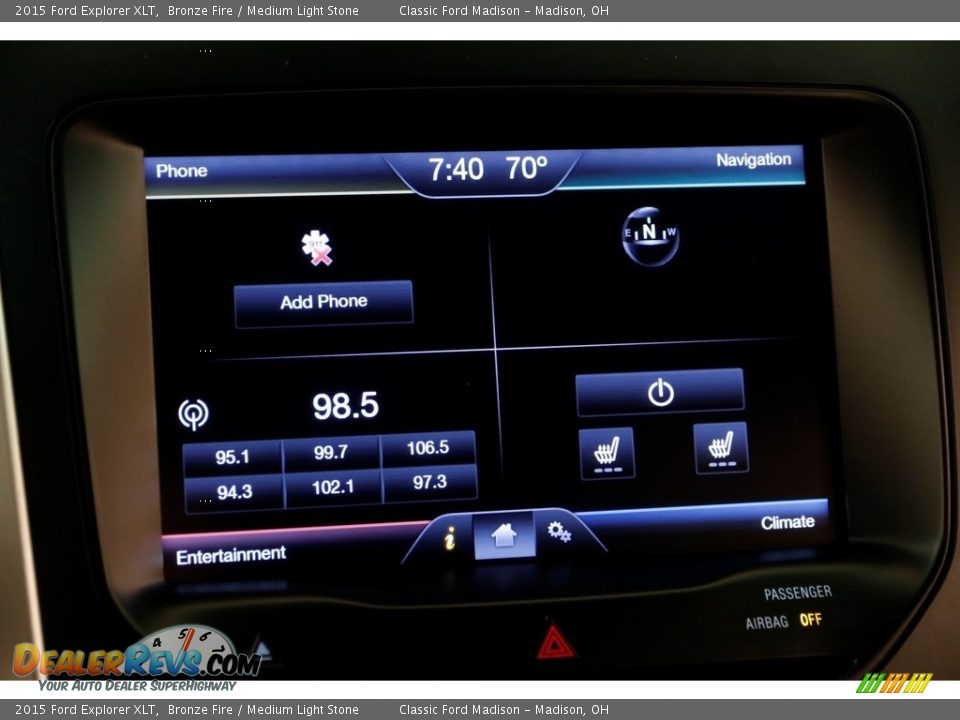 2015 Ford Explorer XLT Bronze Fire / Medium Light Stone Photo #11