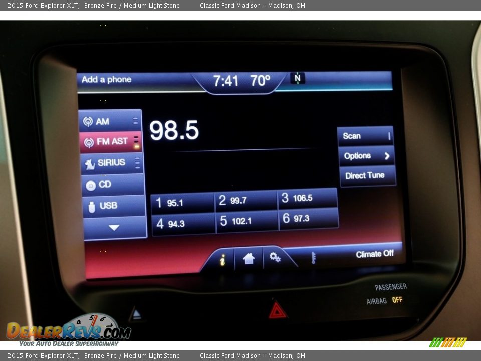 2015 Ford Explorer XLT Bronze Fire / Medium Light Stone Photo #14