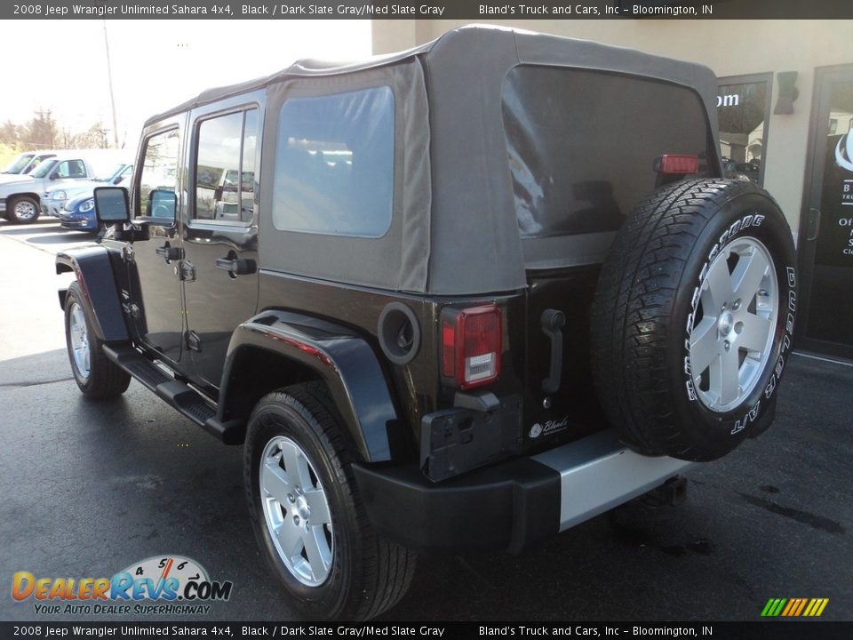 2008 Jeep Wrangler Unlimited Sahara 4x4 Black / Dark Slate Gray/Med Slate Gray Photo #3