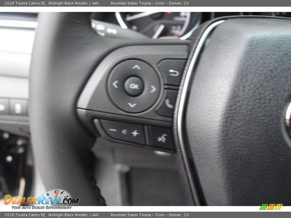 2018 Toyota Camry SE Midnight Black Metallic / Ash Photo #26