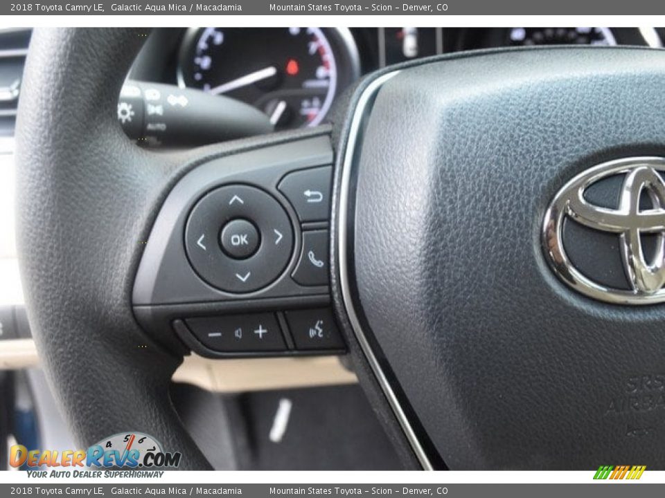 2018 Toyota Camry LE Galactic Aqua Mica / Macadamia Photo #22