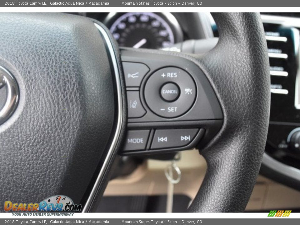 2018 Toyota Camry LE Galactic Aqua Mica / Macadamia Photo #23