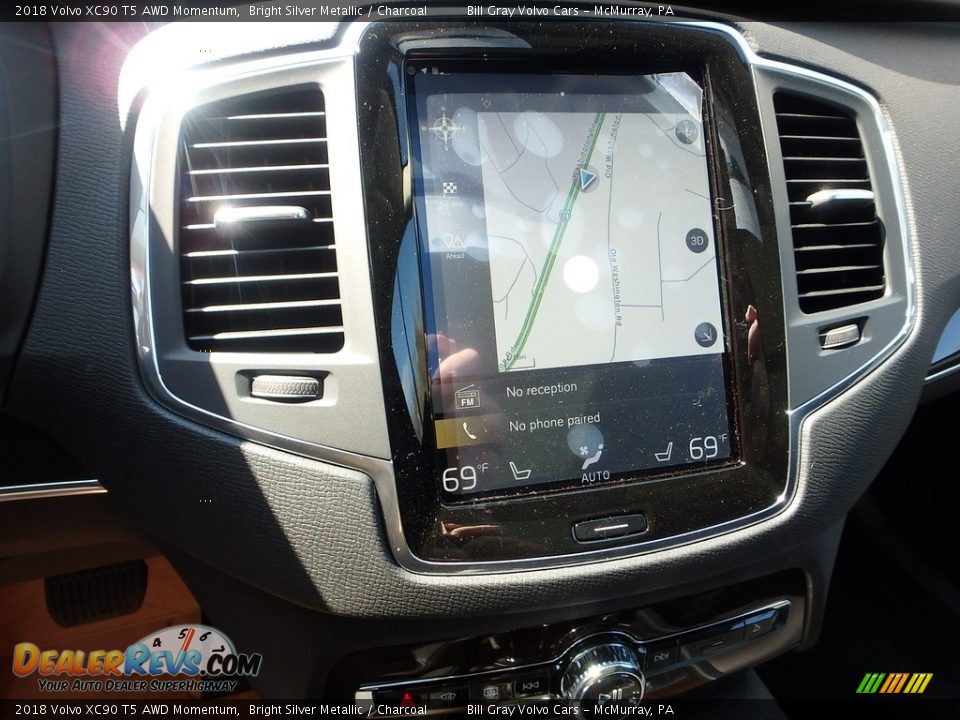 2018 Volvo XC90 T5 AWD Momentum Bright Silver Metallic / Charcoal Photo #14