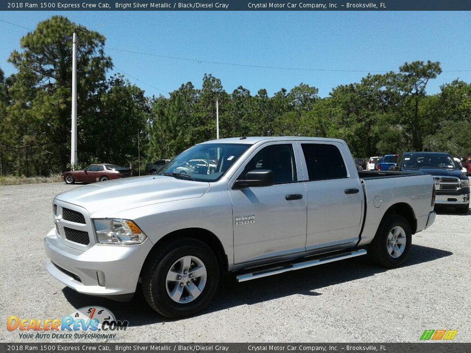 2018 Ram 1500 Express Crew Cab Bright Silver Metallic / Black/Diesel Gray Photo #1