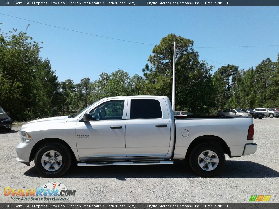 2018 Ram 1500 Express Crew Cab Bright Silver Metallic / Black/Diesel Gray Photo #2