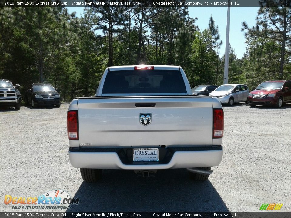 2018 Ram 1500 Express Crew Cab Bright Silver Metallic / Black/Diesel Gray Photo #4