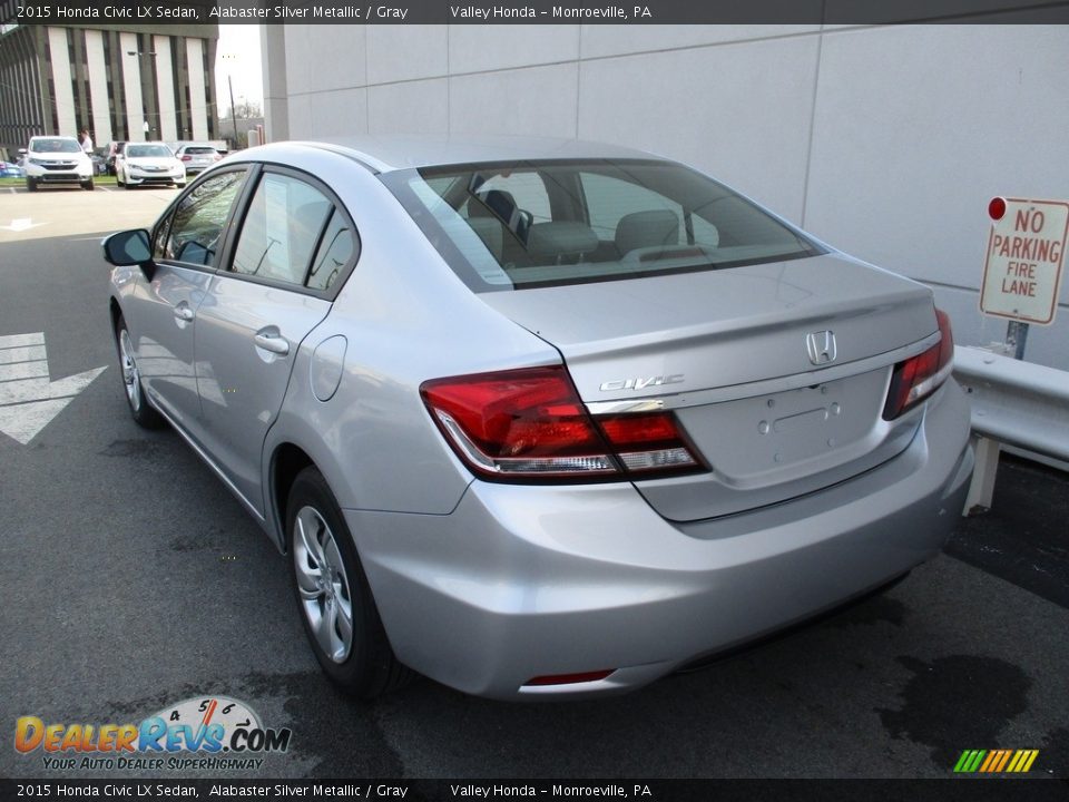 2015 Honda Civic LX Sedan Alabaster Silver Metallic / Gray Photo #3