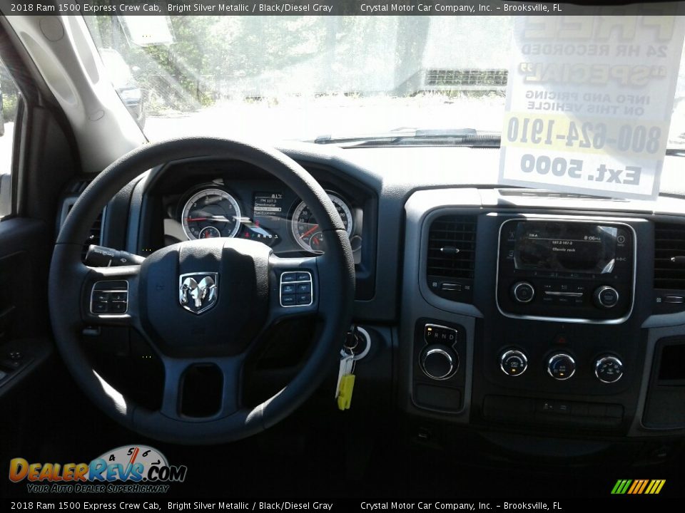 2018 Ram 1500 Express Crew Cab Bright Silver Metallic / Black/Diesel Gray Photo #13