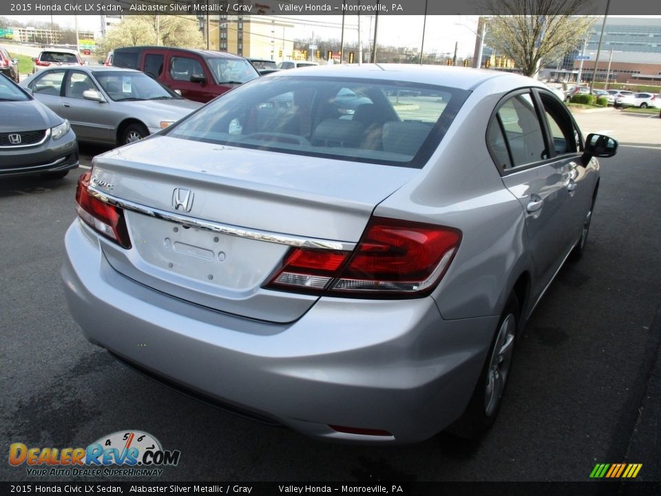 2015 Honda Civic LX Sedan Alabaster Silver Metallic / Gray Photo #5