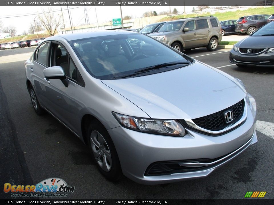 2015 Honda Civic LX Sedan Alabaster Silver Metallic / Gray Photo #6