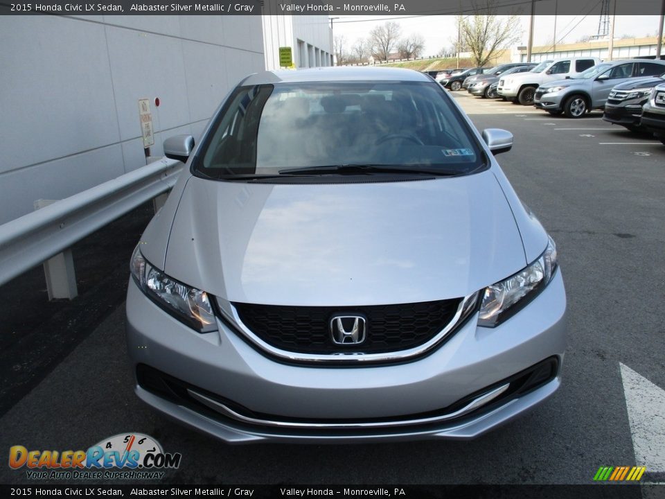 2015 Honda Civic LX Sedan Alabaster Silver Metallic / Gray Photo #7