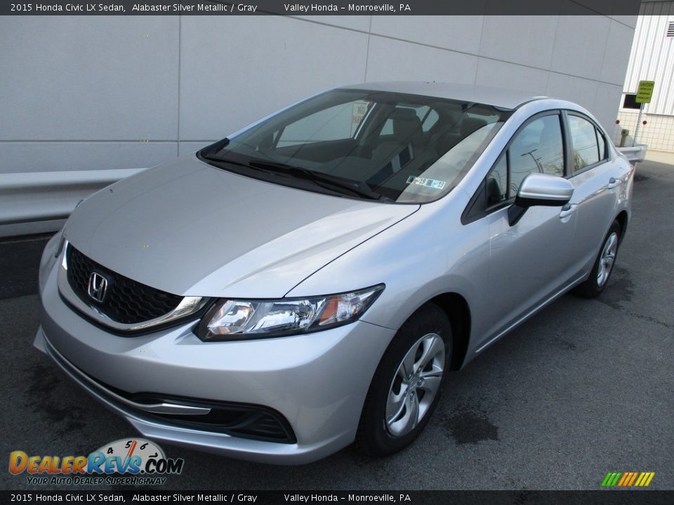 2015 Honda Civic LX Sedan Alabaster Silver Metallic / Gray Photo #8