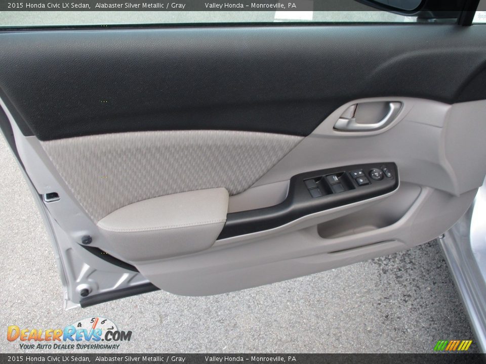 2015 Honda Civic LX Sedan Alabaster Silver Metallic / Gray Photo #9