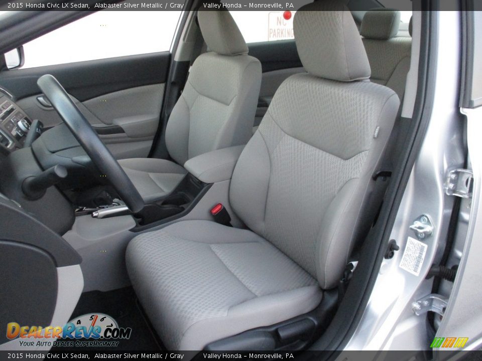 2015 Honda Civic LX Sedan Alabaster Silver Metallic / Gray Photo #10