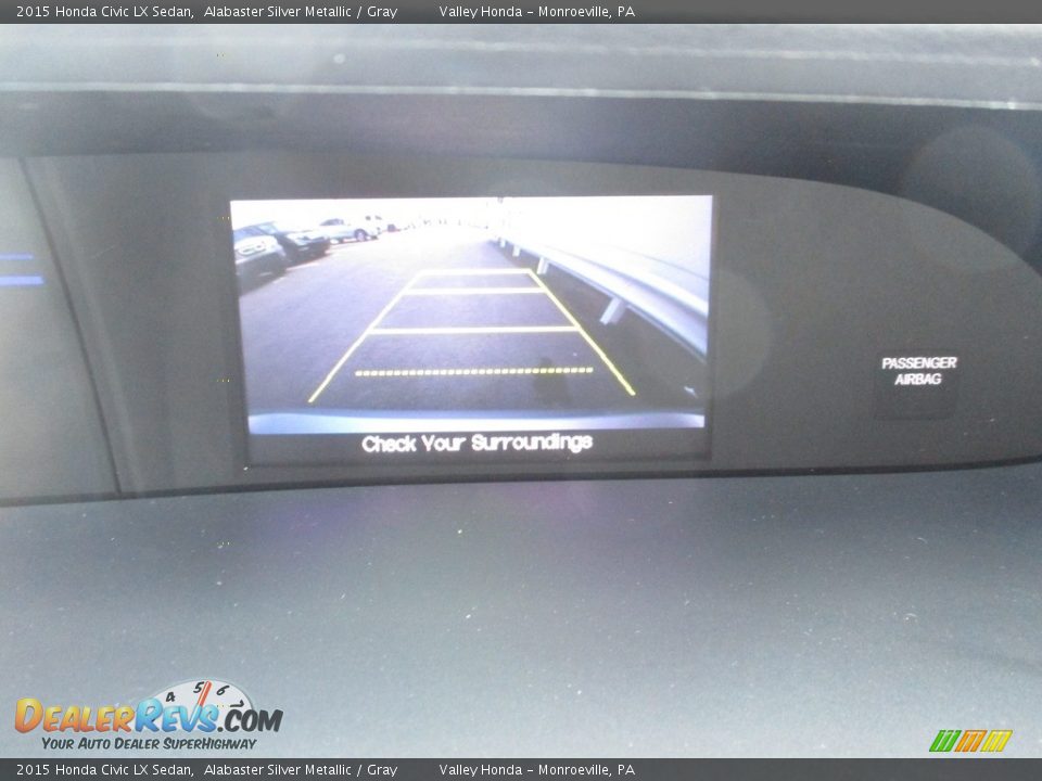 2015 Honda Civic LX Sedan Alabaster Silver Metallic / Gray Photo #15