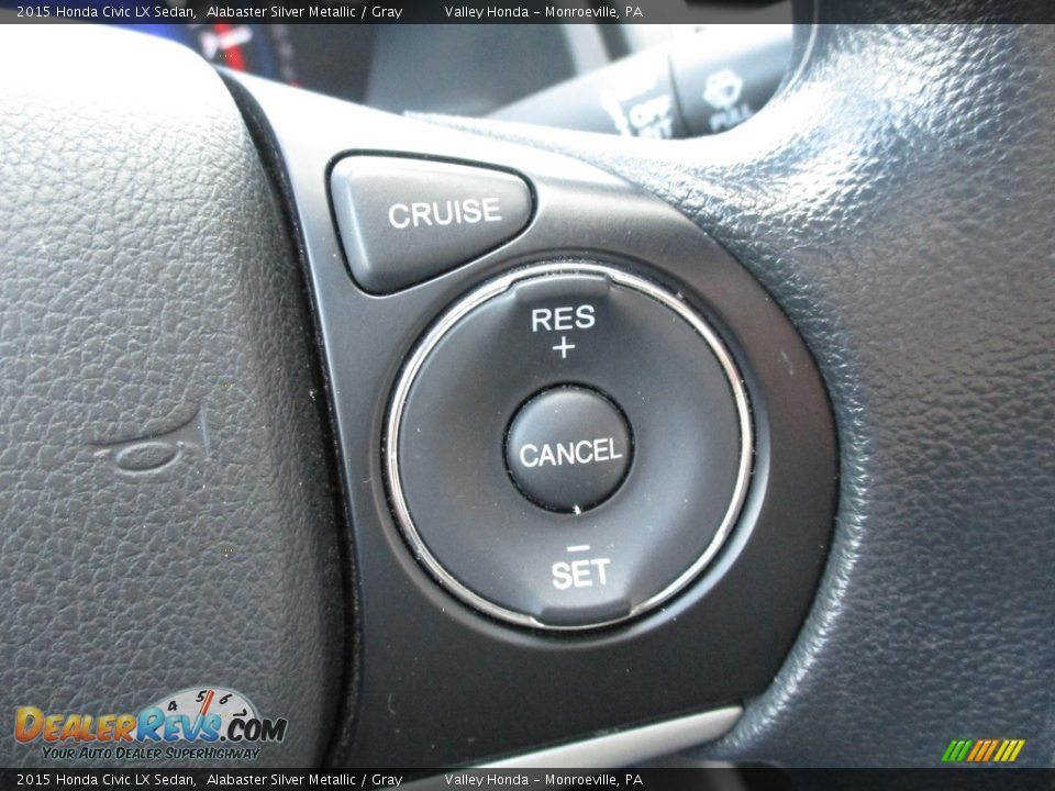 2015 Honda Civic LX Sedan Alabaster Silver Metallic / Gray Photo #16