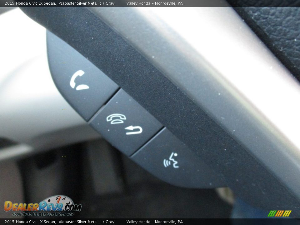 2015 Honda Civic LX Sedan Alabaster Silver Metallic / Gray Photo #17