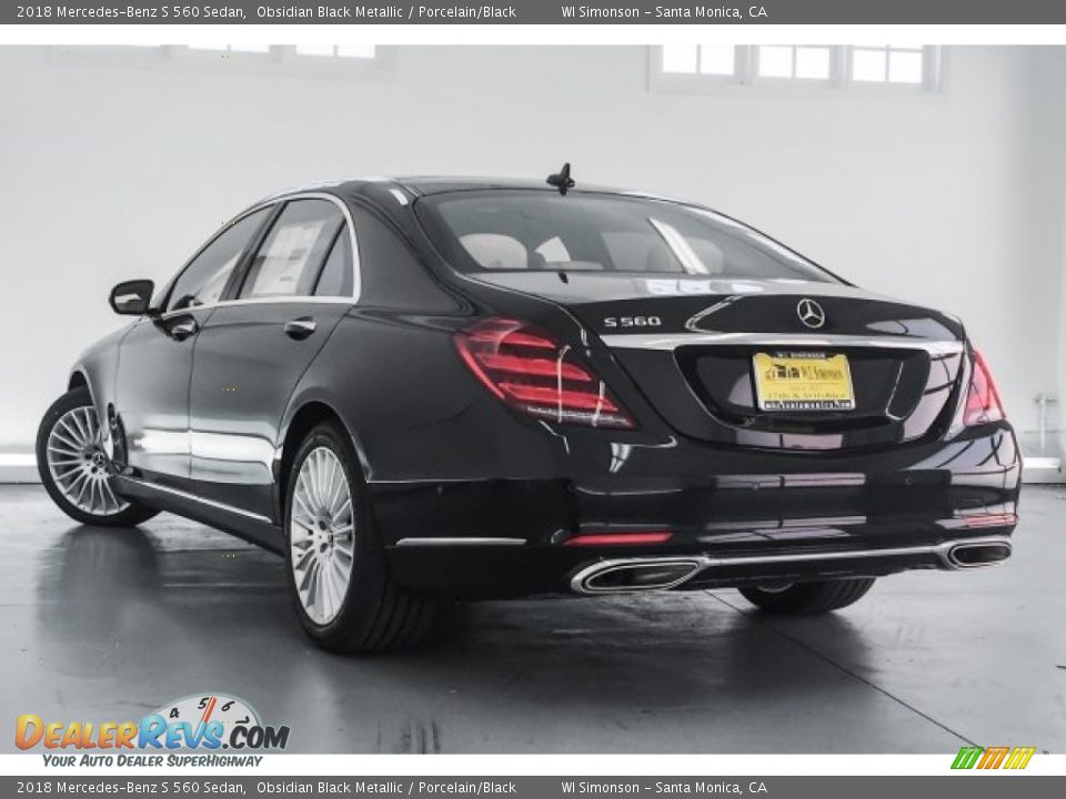 2018 Mercedes-Benz S 560 Sedan Obsidian Black Metallic / Porcelain/Black Photo #3