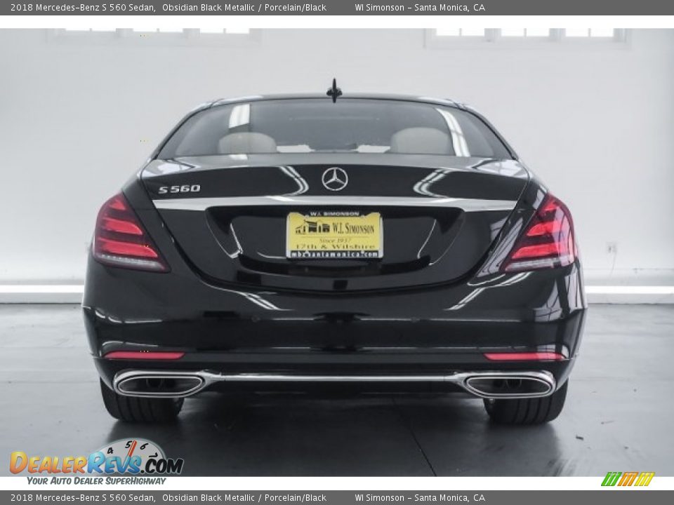 2018 Mercedes-Benz S 560 Sedan Obsidian Black Metallic / Porcelain/Black Photo #4
