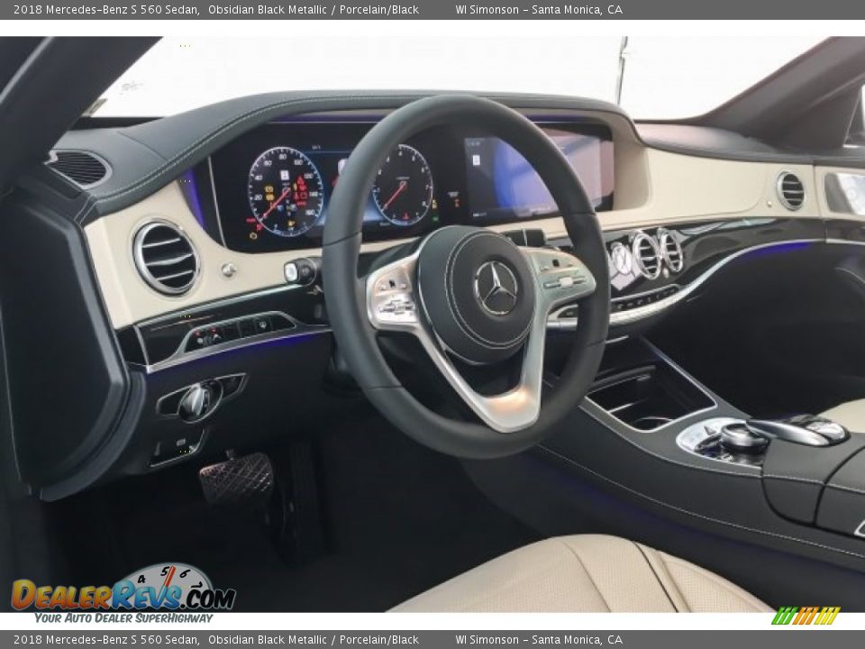 2018 Mercedes-Benz S 560 Sedan Obsidian Black Metallic / Porcelain/Black Photo #5