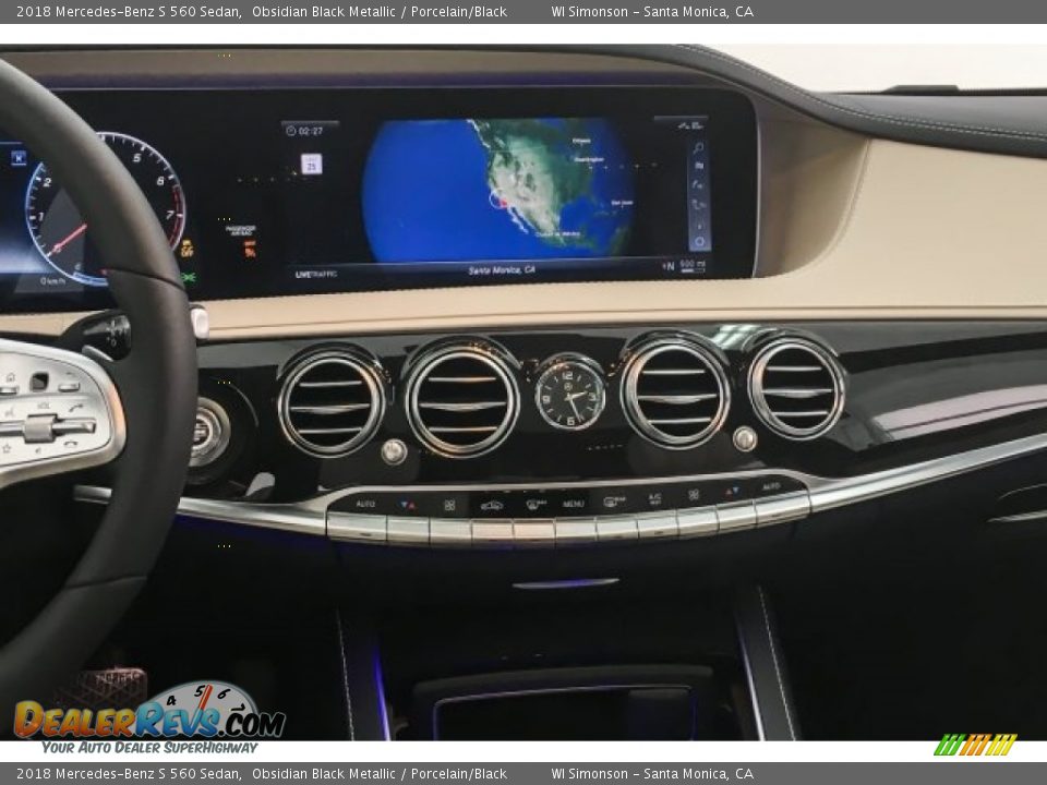 2018 Mercedes-Benz S 560 Sedan Obsidian Black Metallic / Porcelain/Black Photo #6