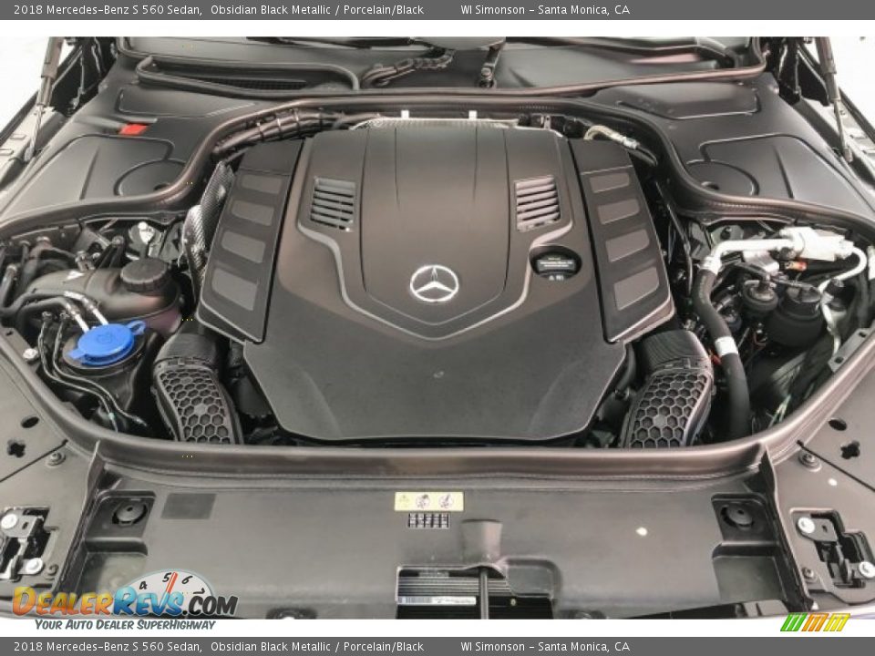 2018 Mercedes-Benz S 560 Sedan Obsidian Black Metallic / Porcelain/Black Photo #8