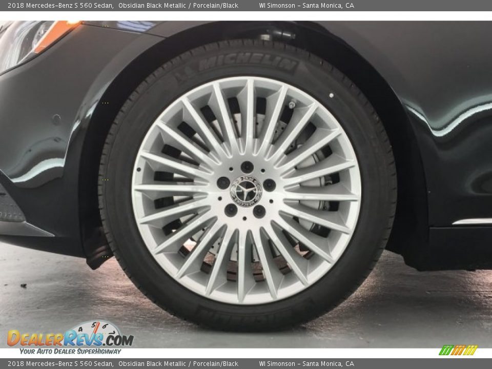 2018 Mercedes-Benz S 560 Sedan Obsidian Black Metallic / Porcelain/Black Photo #9