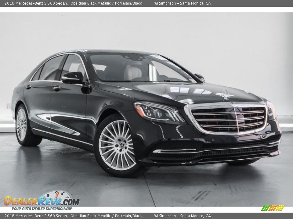 2018 Mercedes-Benz S 560 Sedan Obsidian Black Metallic / Porcelain/Black Photo #12