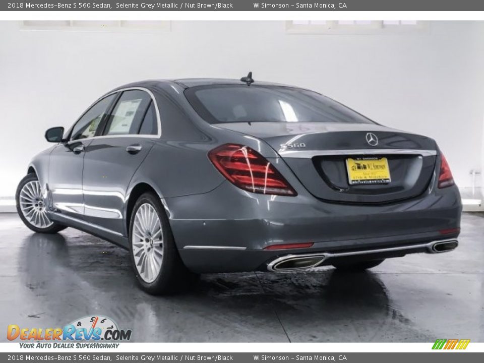 2018 Mercedes-Benz S 560 Sedan Selenite Grey Metallic / Nut Brown/Black Photo #3