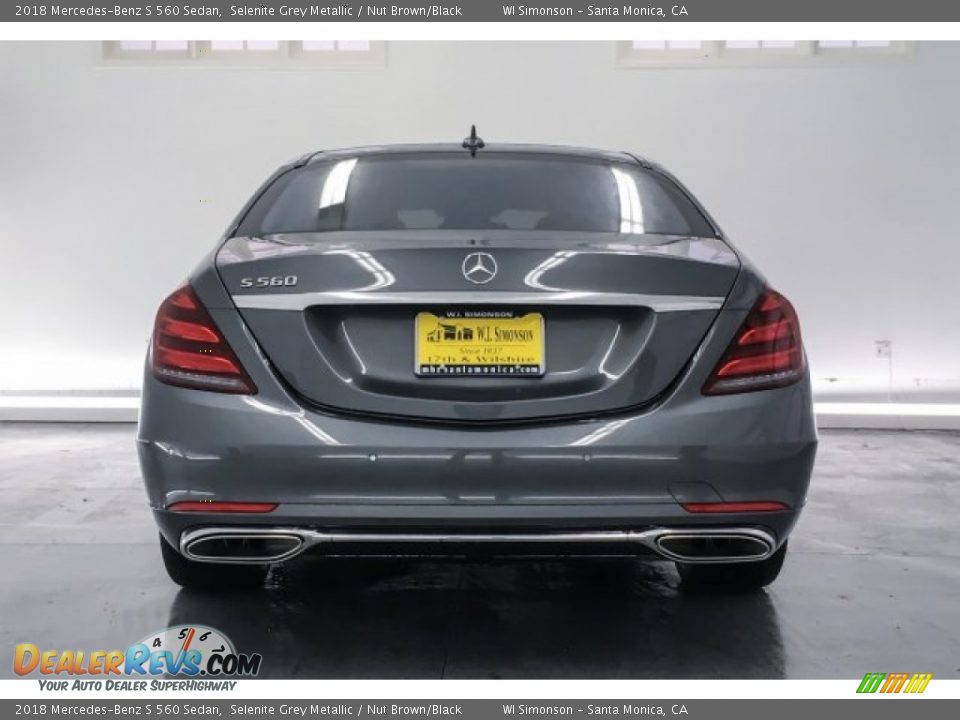 2018 Mercedes-Benz S 560 Sedan Selenite Grey Metallic / Nut Brown/Black Photo #4