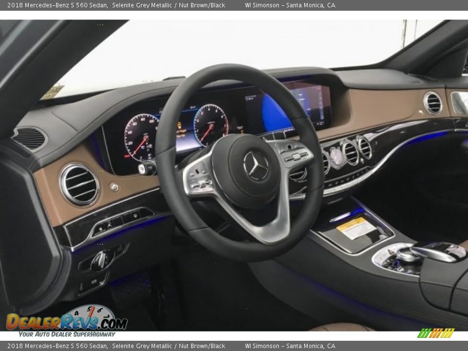 2018 Mercedes-Benz S 560 Sedan Selenite Grey Metallic / Nut Brown/Black Photo #5
