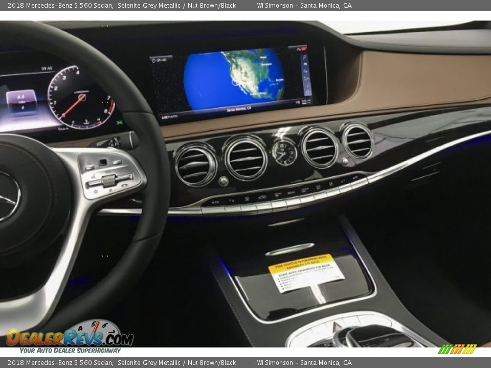 2018 Mercedes-Benz S 560 Sedan Selenite Grey Metallic / Nut Brown/Black Photo #6