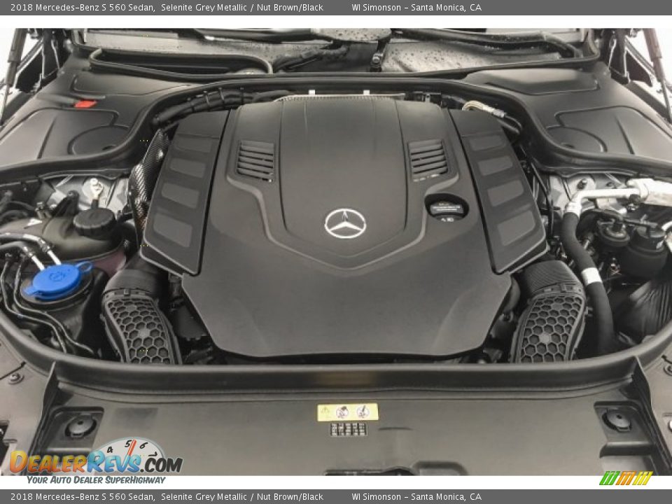 2018 Mercedes-Benz S 560 Sedan Selenite Grey Metallic / Nut Brown/Black Photo #8
